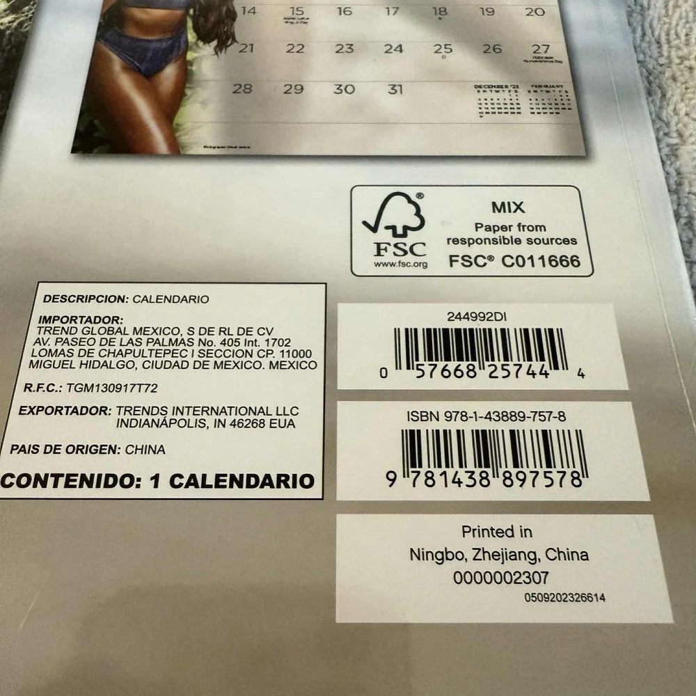 Lot of 5 Sports Illustrated 2024 Swimsuit Calendar One Size Black Brown
